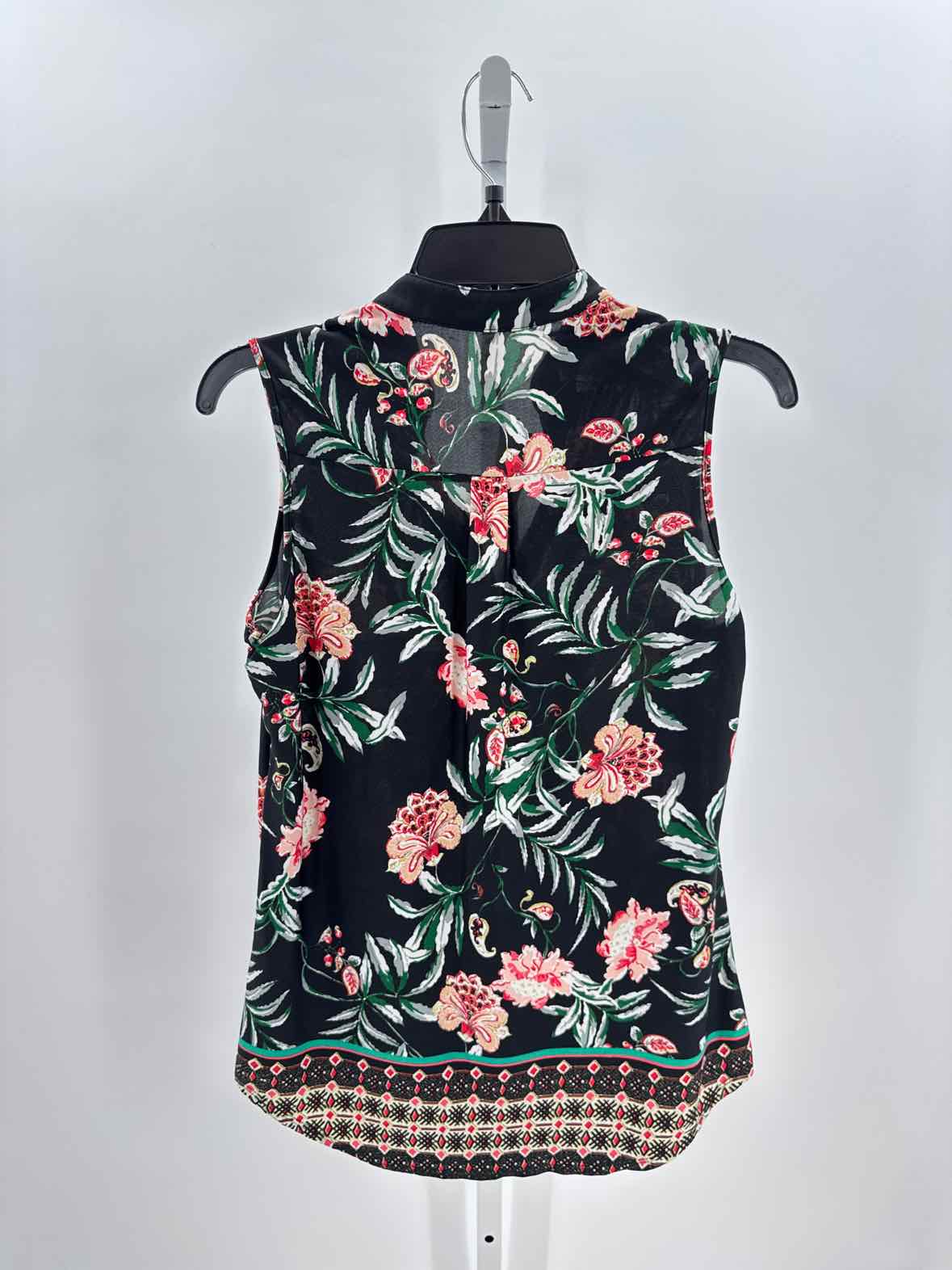 Perseption Black Women Size Small Womens Slvs Blouse/Button