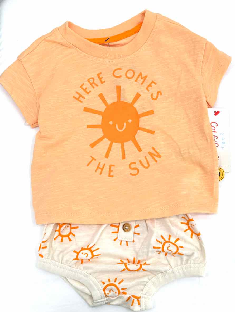 Cat & Jack Orange Child Size 6 Months Boys 2pc