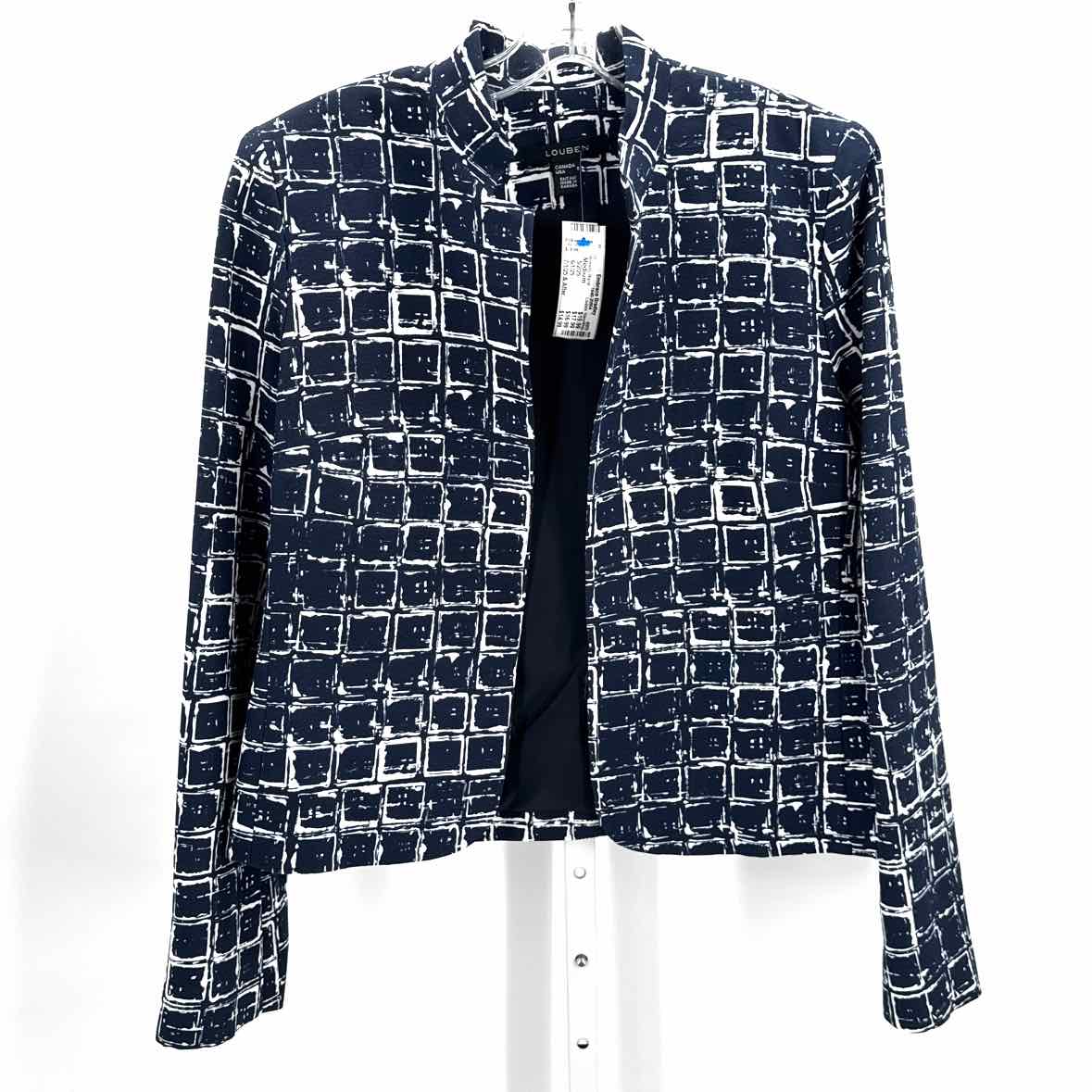 Louben Navy/White Women Size Medium Womens Blazer