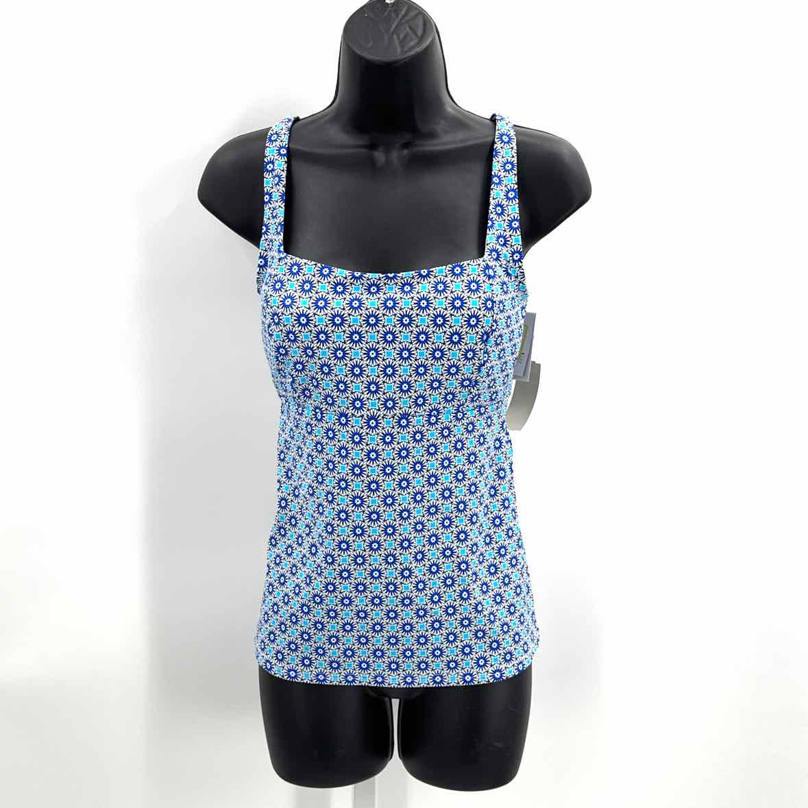 Lands End Blue Women Size Medium Womens Swim Top