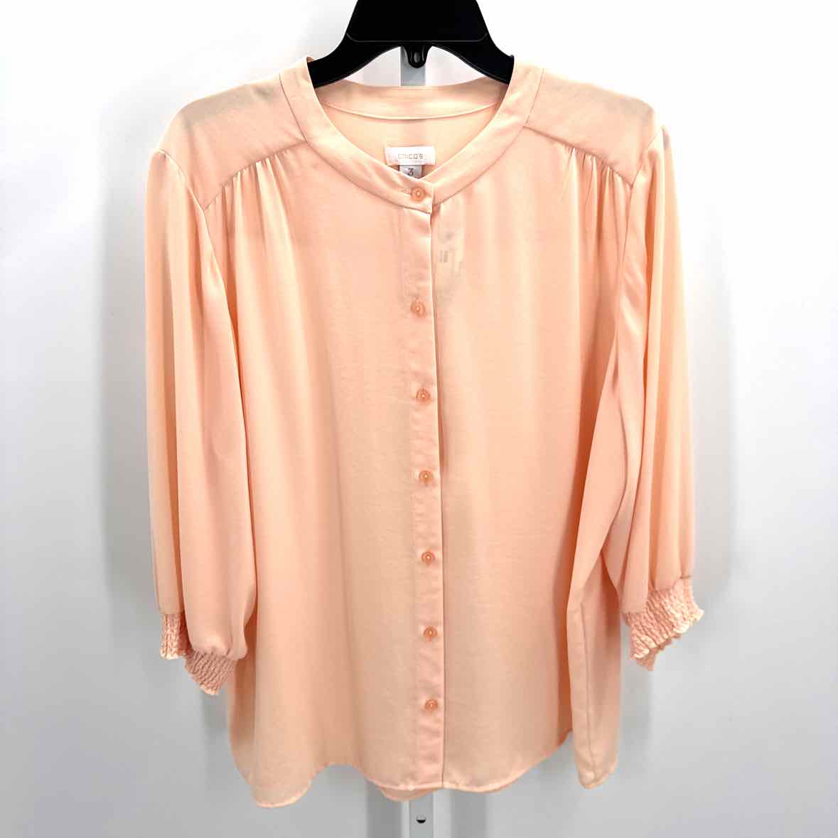 Chicos Peach Women Size 3 Womens 3/4 button/blouse
