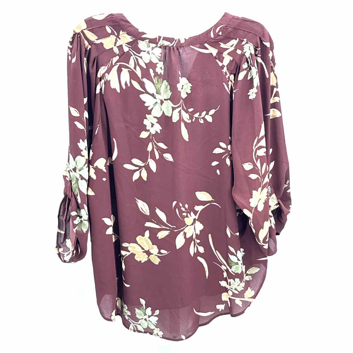 Maurices Brown Women Size Large Womens 3/4 button/blouse