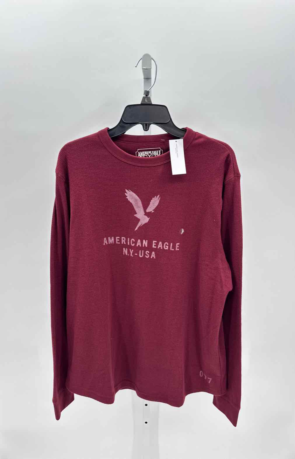 American Eagle Maroon Mens Size Large Jrs Mens LS Thermal
