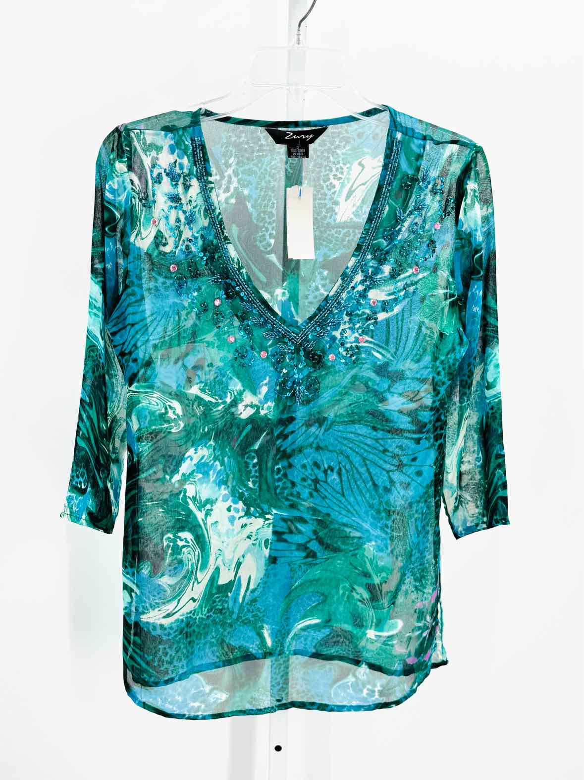 Zury Blue Women Size Small Womens 3/4