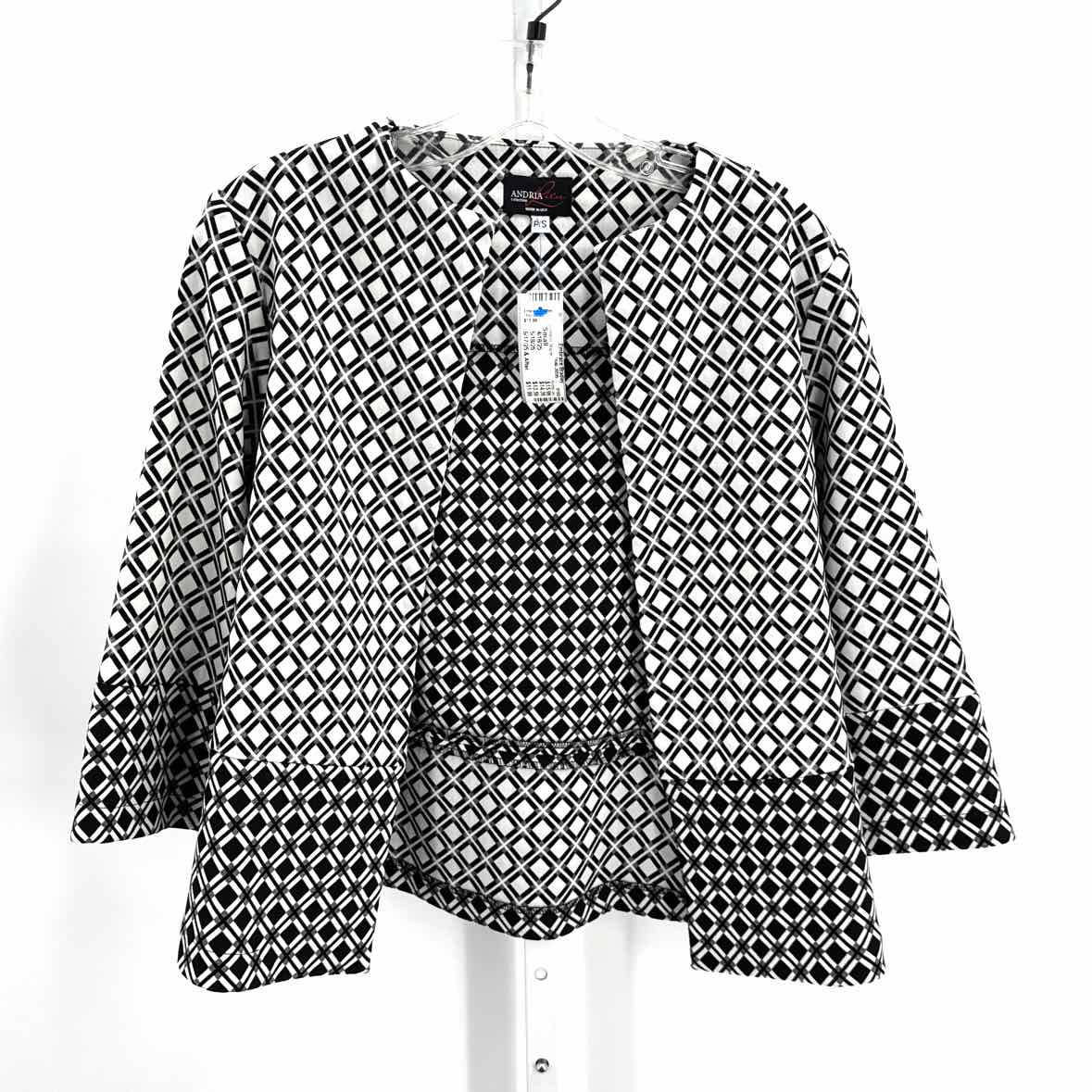 Andria Lieu Black/White Women Size Small Womens Blazer