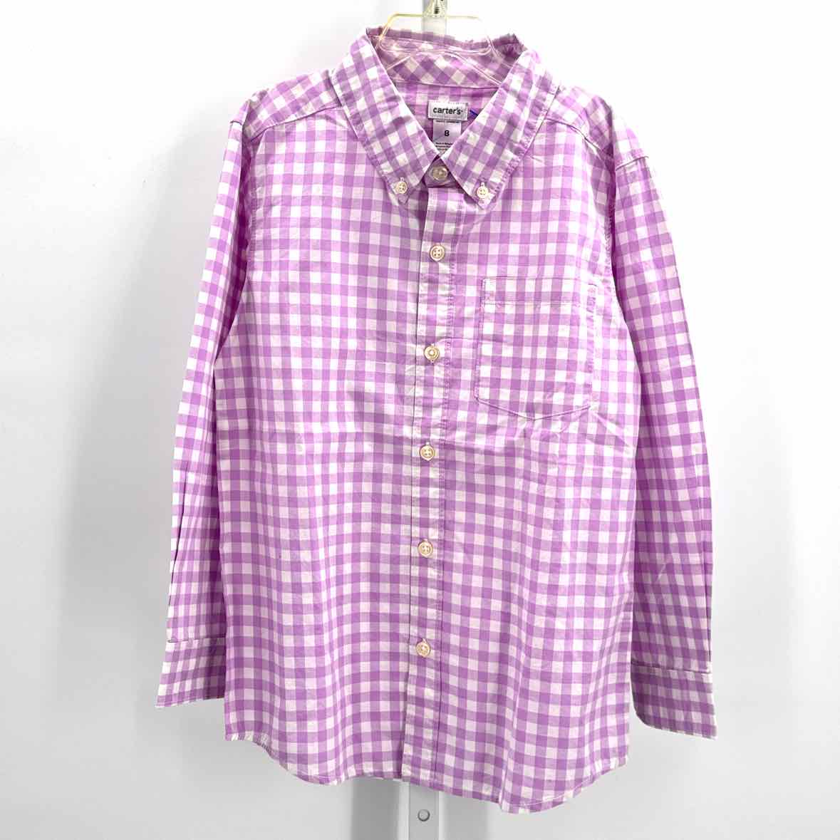 Carters Purple Child Size 8 Boys LS Button
