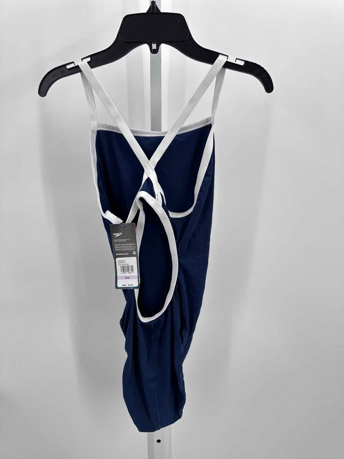 Speedo Navy Women Size Small Jrs Swimwear