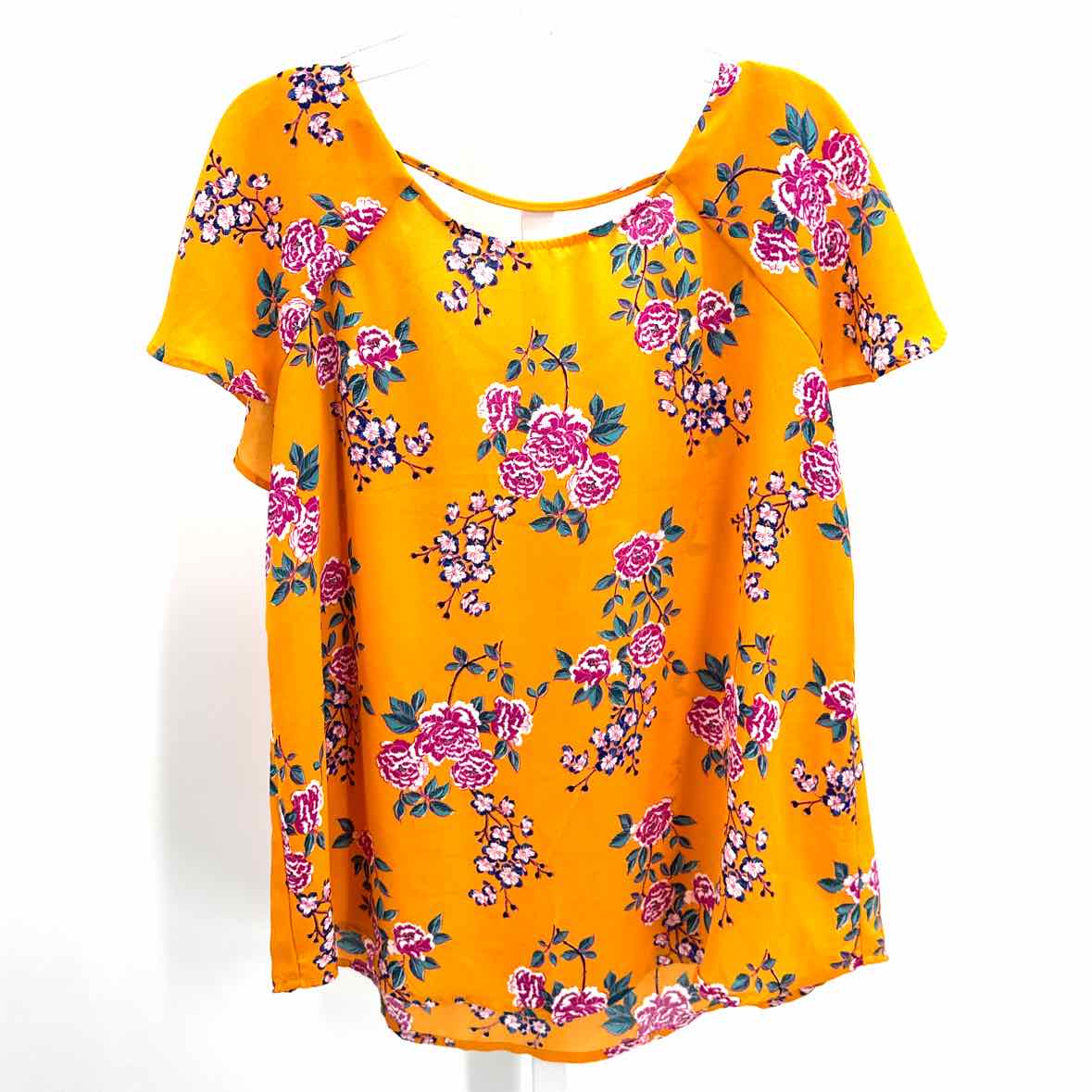 Pink Rose Yellow Women Size Medium Jrs Ss
