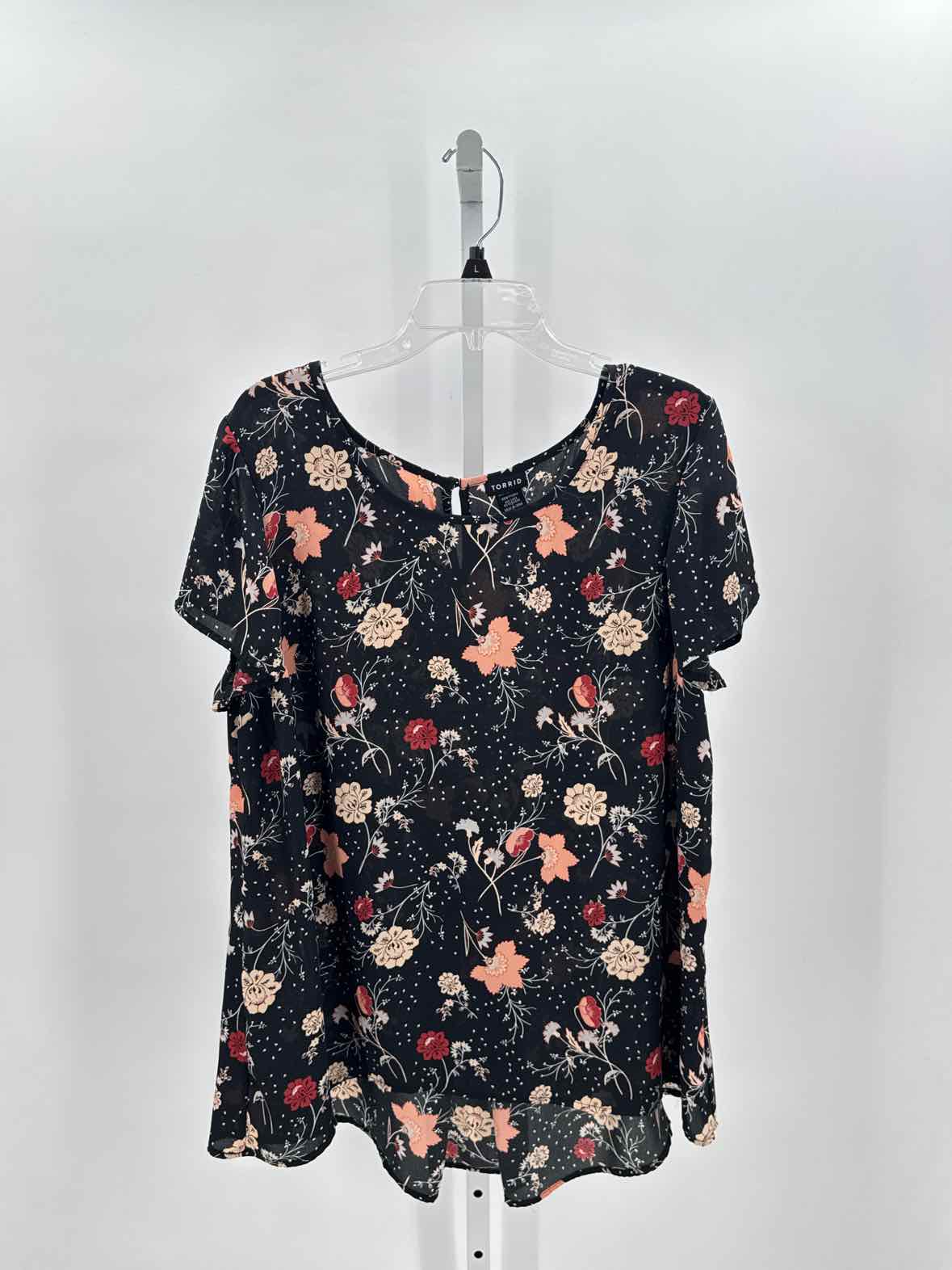 Torrid Black Women Size 1X Womens Ss button/blouse