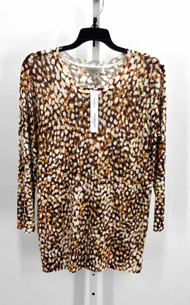 lIVERPOOL Brown Women Size Large Womens 3/4 Sweater