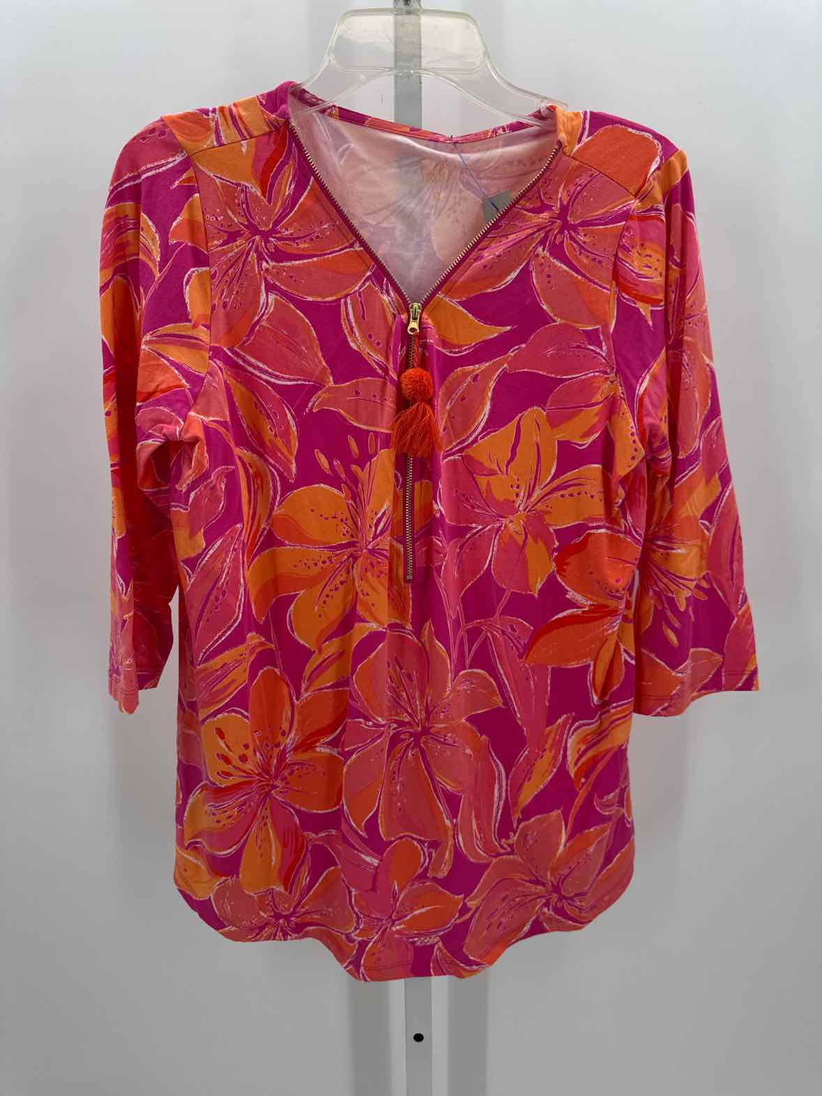 Kim Gravel Pink Women Size Large Womens 3/4 button/blouse