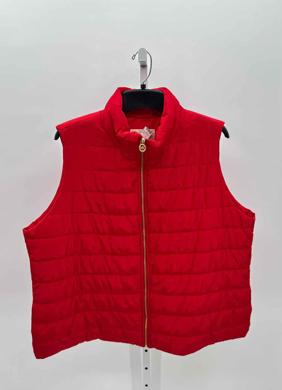 Michael Kors Red Women Size 3X Womens Puffy Vest