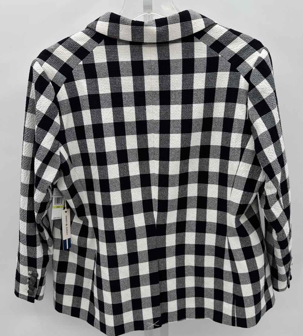 Court Rowe Black/White Women Size 2X Womens Blazer