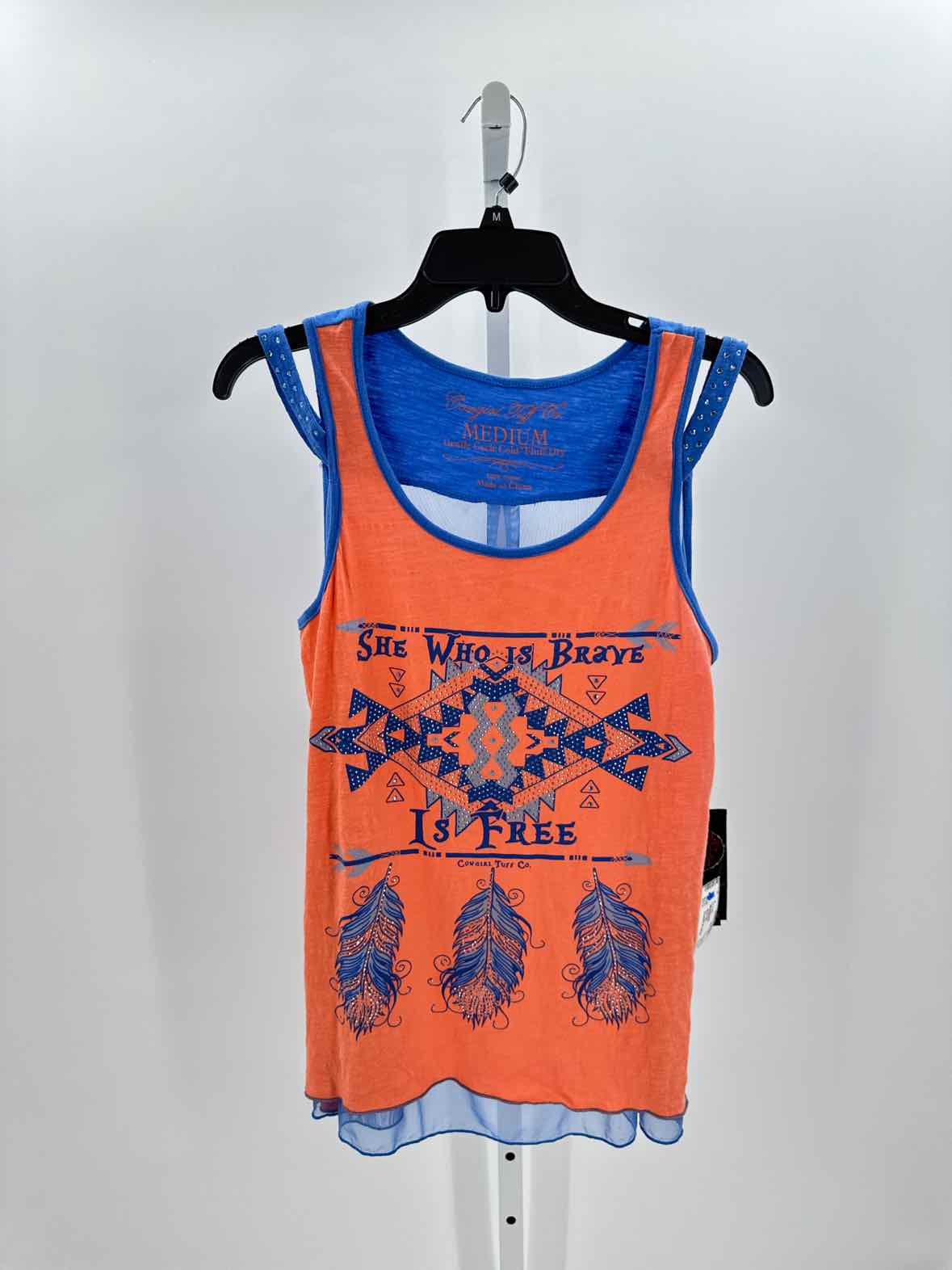 Cowgirl Tuff Blue Women Size Medium Jrs Tank