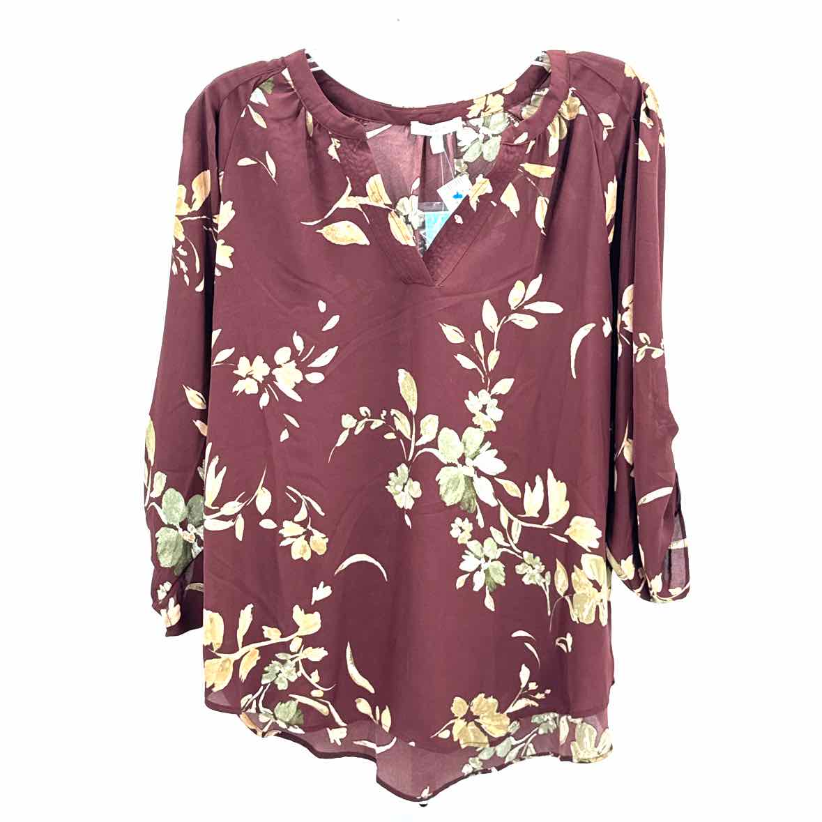 Maurices Brown Women Size Large Womens 3/4 button/blouse
