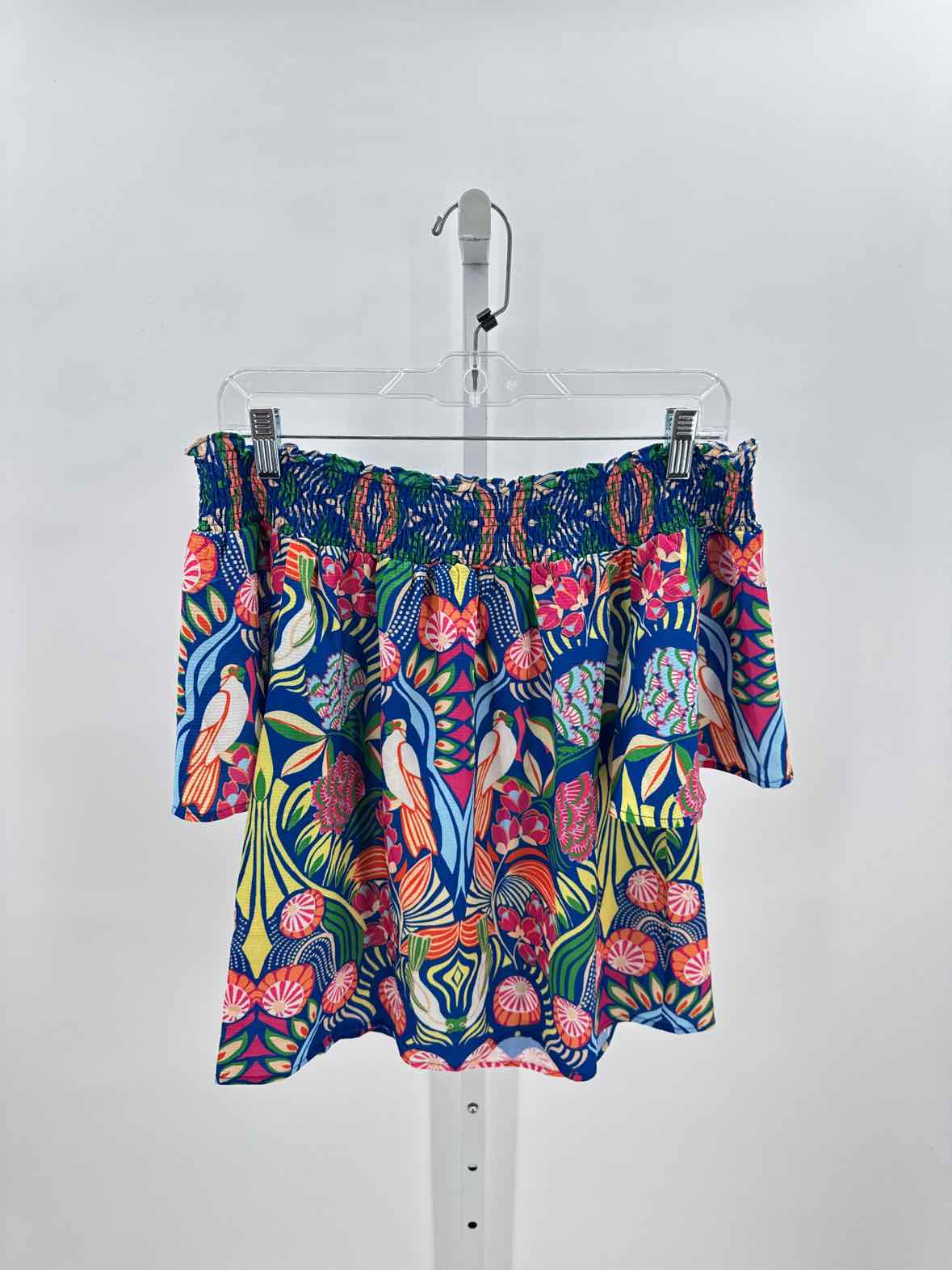 Flying Tomato Blue Women Size Small Jrs SS Button/blouse