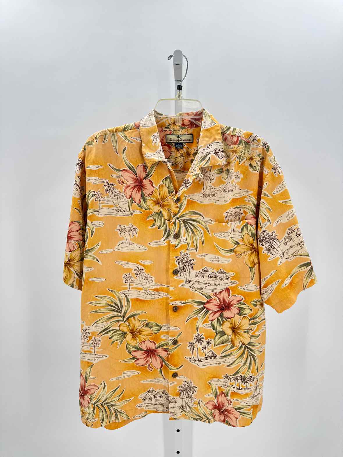 Tommy Bahama Yellow Mens Size Medium Mens Ss button
