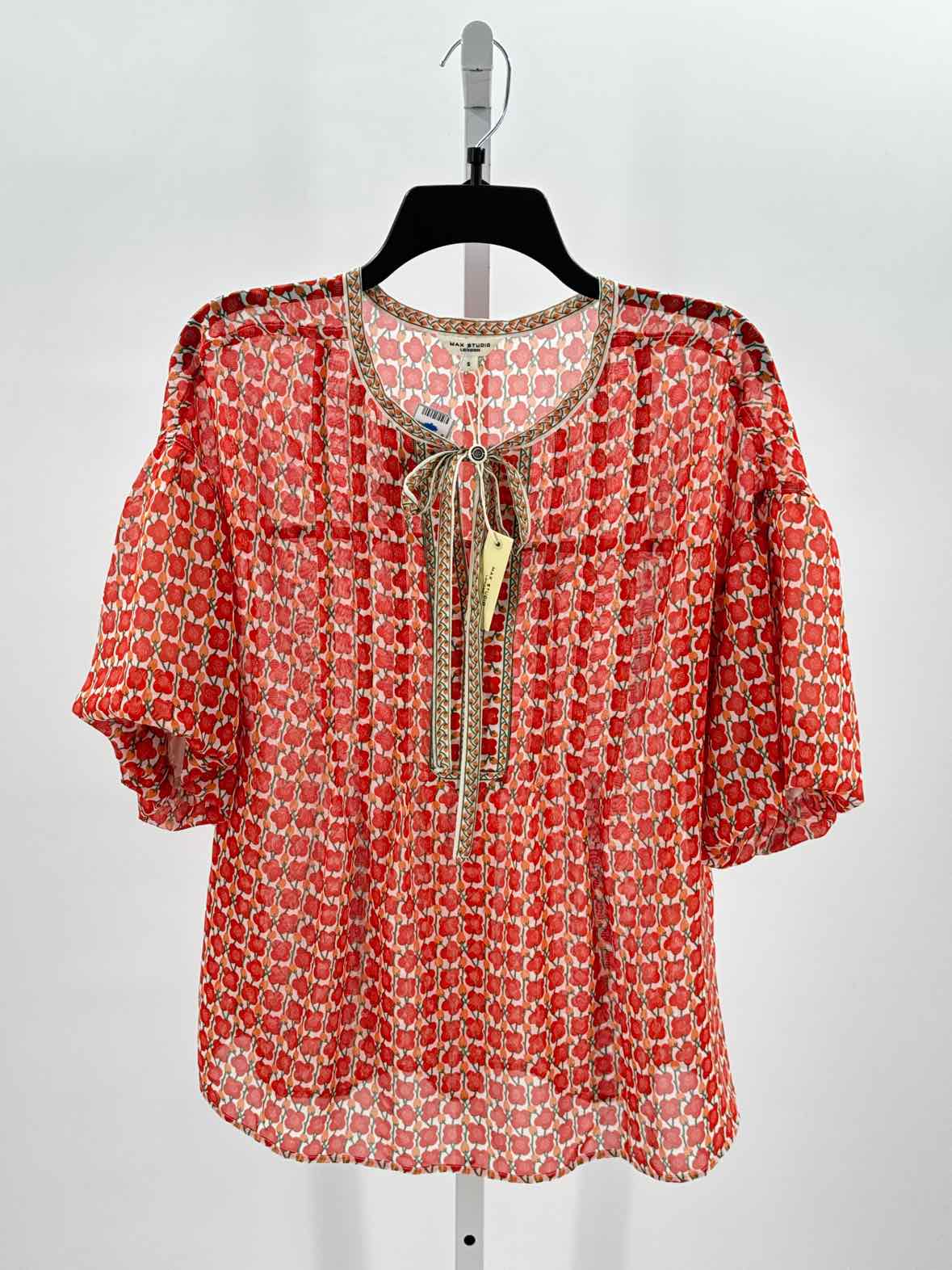 Max Studio Red Women Size Small Womens Ss button/blouse