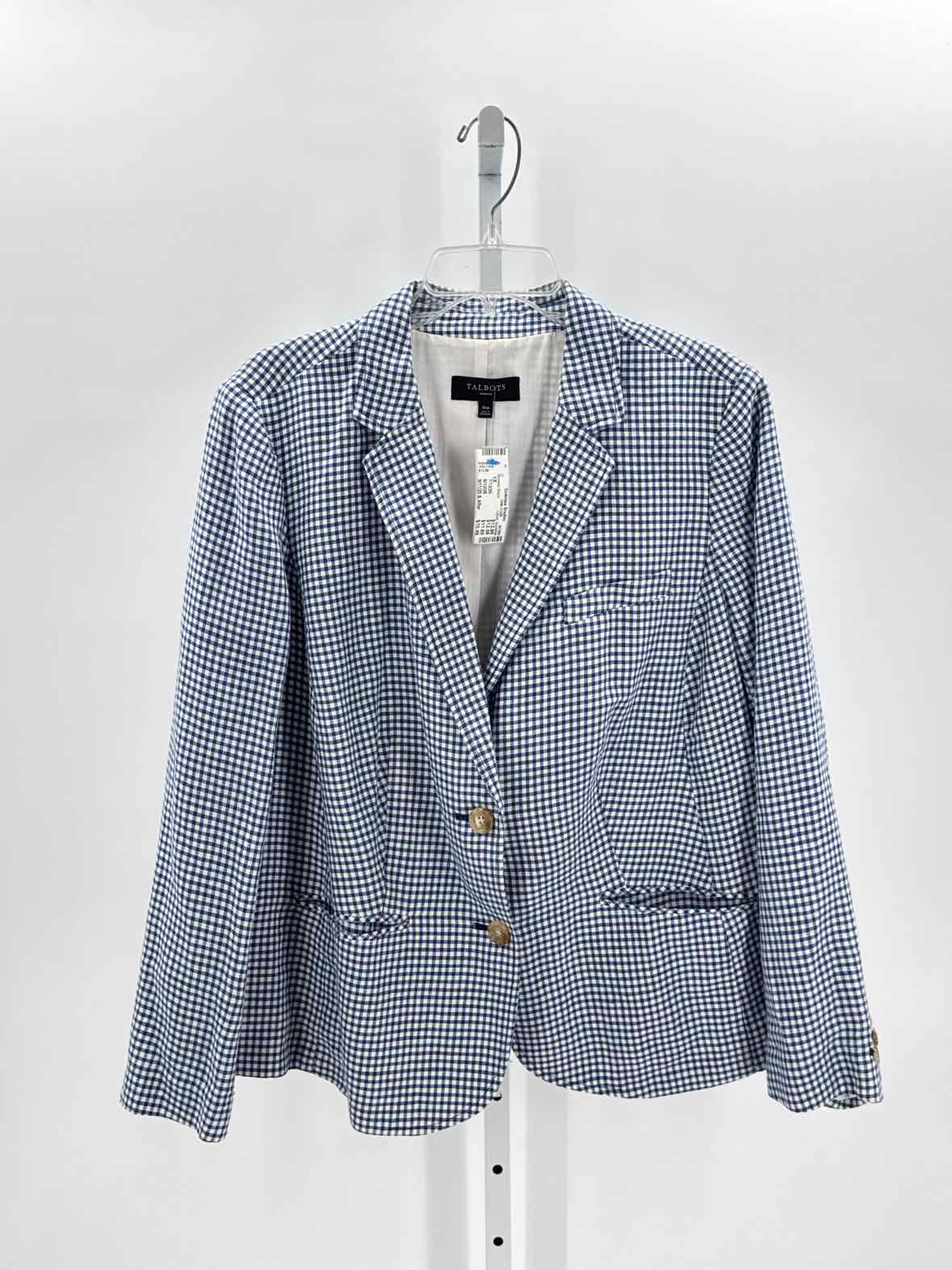 Talbots blue/white Women Size 1X Womens Blazer