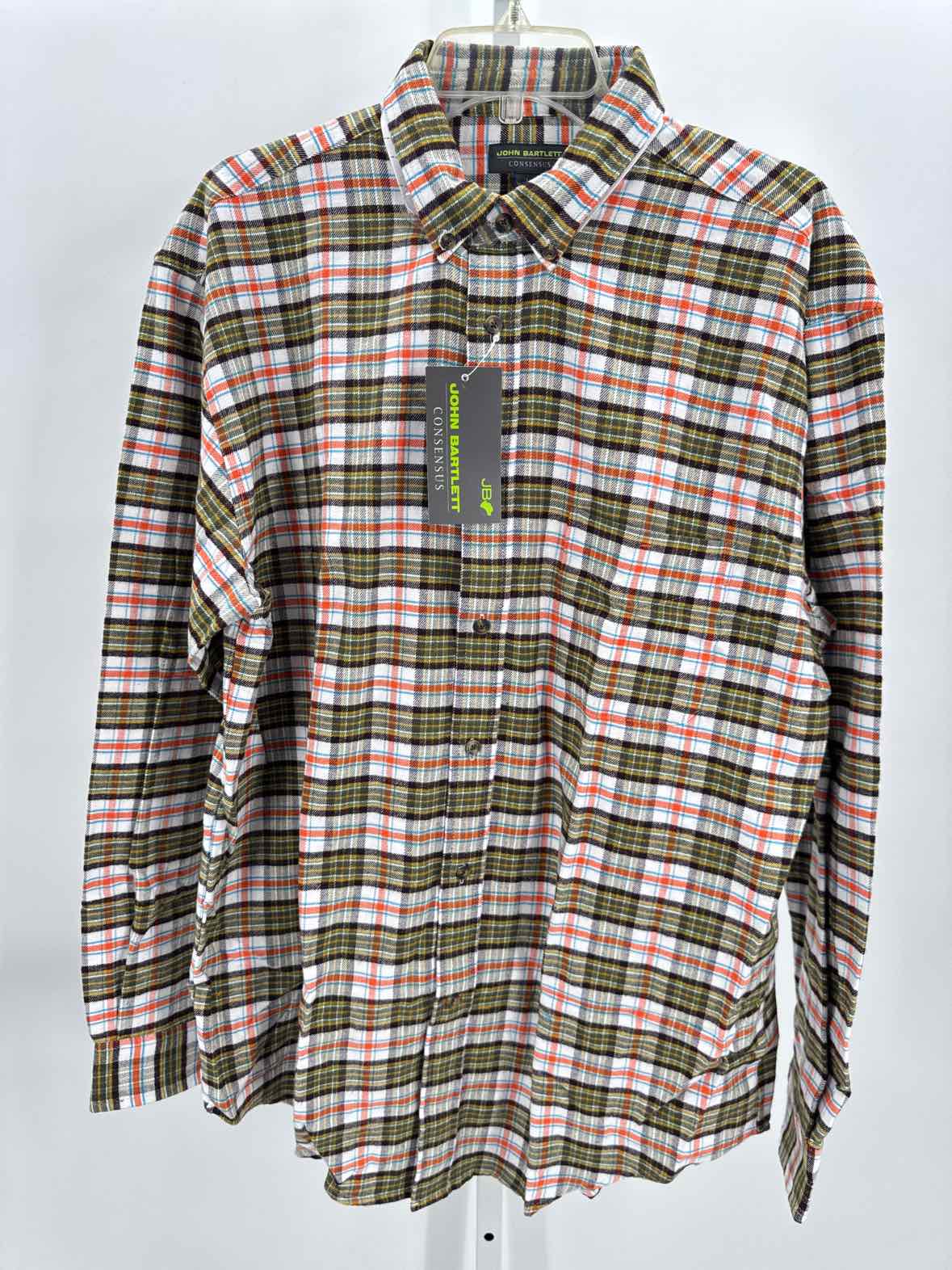 John Bartlett Green Mens Size Large Mens Ls button