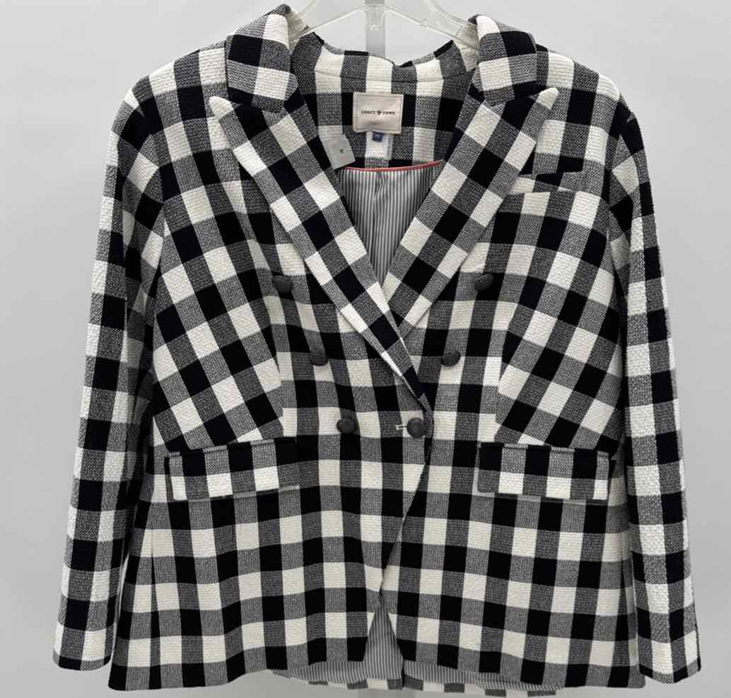 Court Rowe Black/White Women Size 2X Womens Blazer