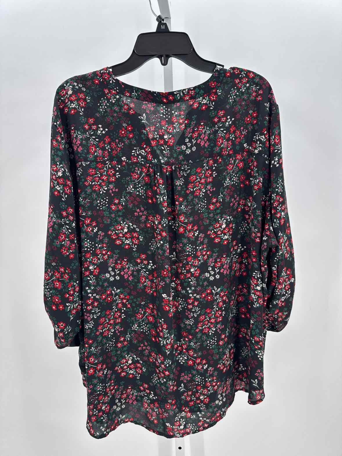 Maurices Black Women Size 3 Womens 3/4 button/blouse