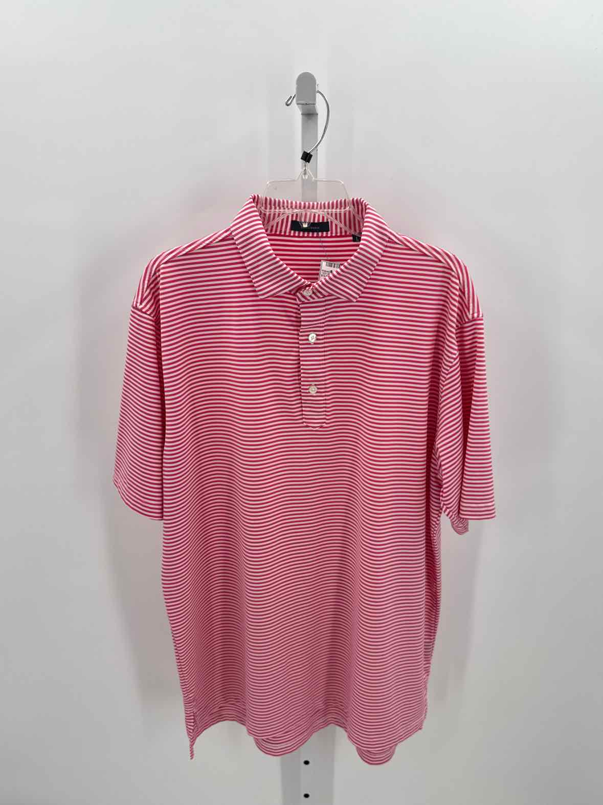 Turtleson Pink Mens Size Large Mens Sports SS Polo
