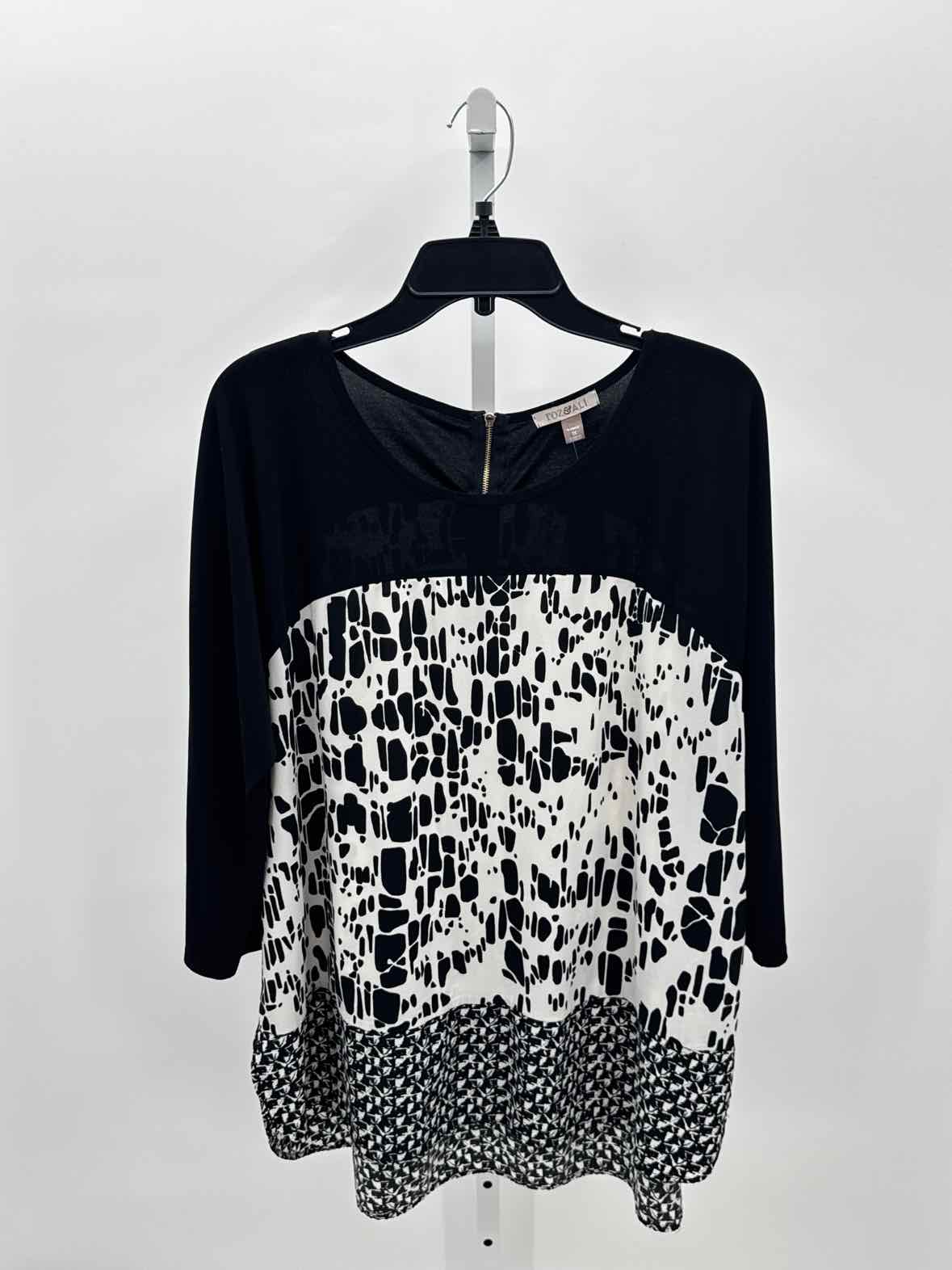 Roz & Ali Black Women Size 1X Womens 3/4