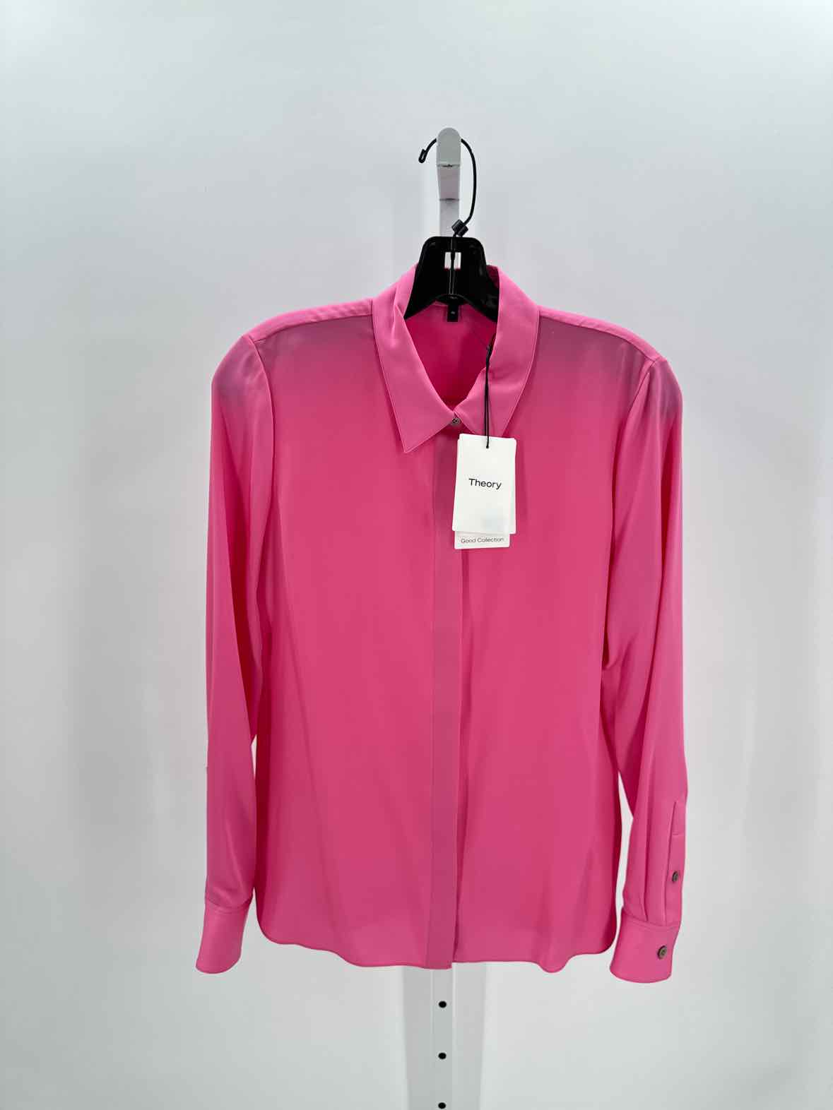 Theory Pink Women Size Medium Womens Ls button/blouse