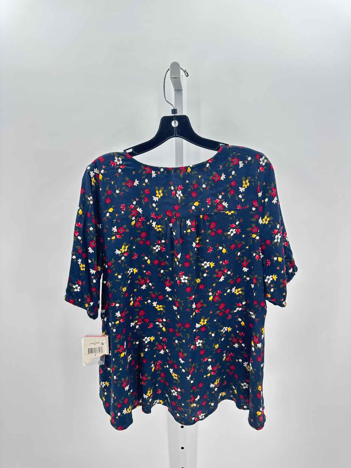 Falls Creek Navy Women Size Medium Womens Ss button/blouse