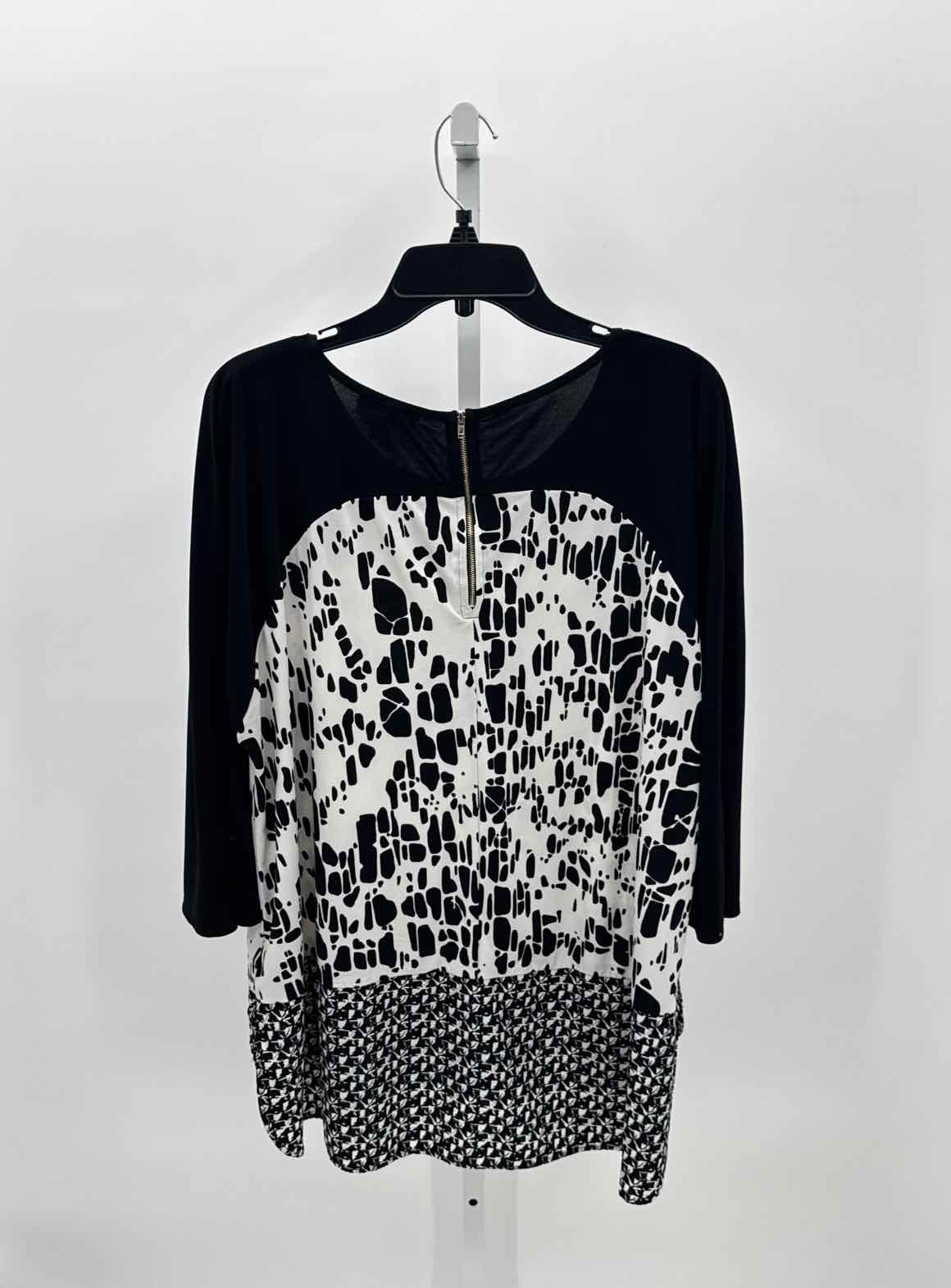 Roz & Ali Black Women Size 1X Womens 3/4