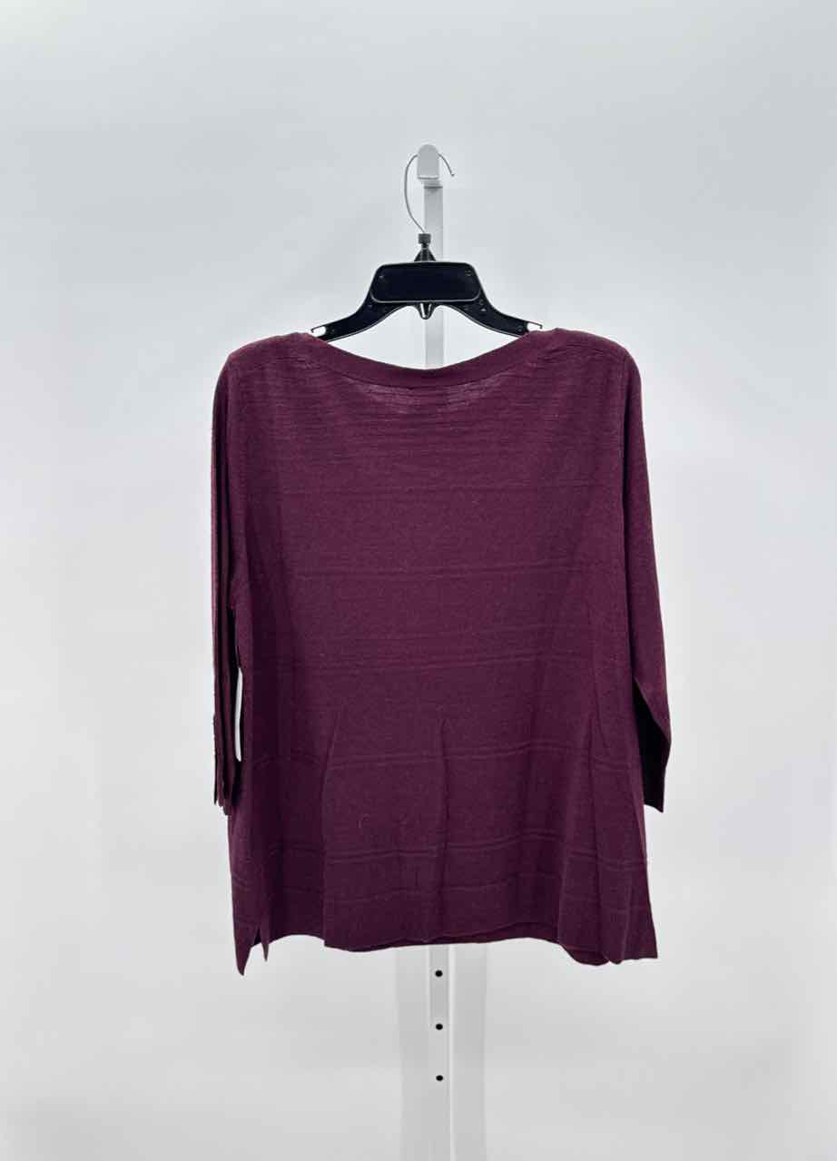 Chicos wine Women Size 3 Womens 3/4 Sweater