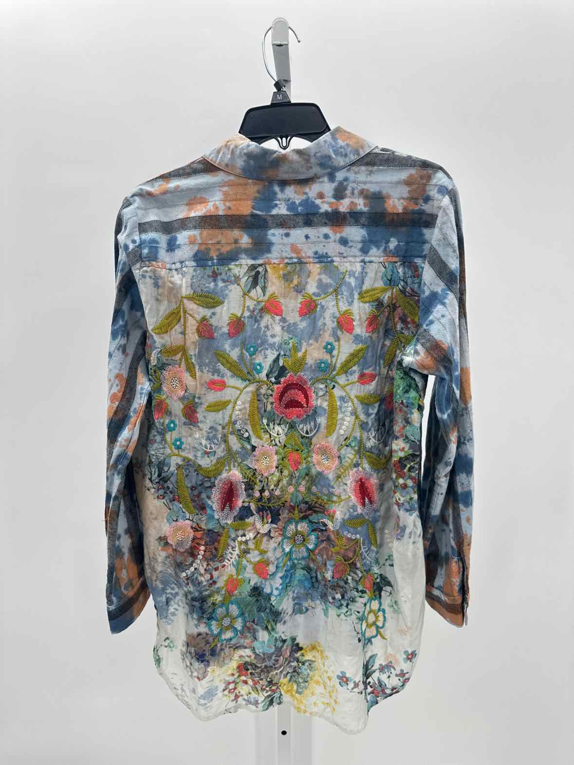 Aratta Blue Women Size Large Womens Ls button/blouse