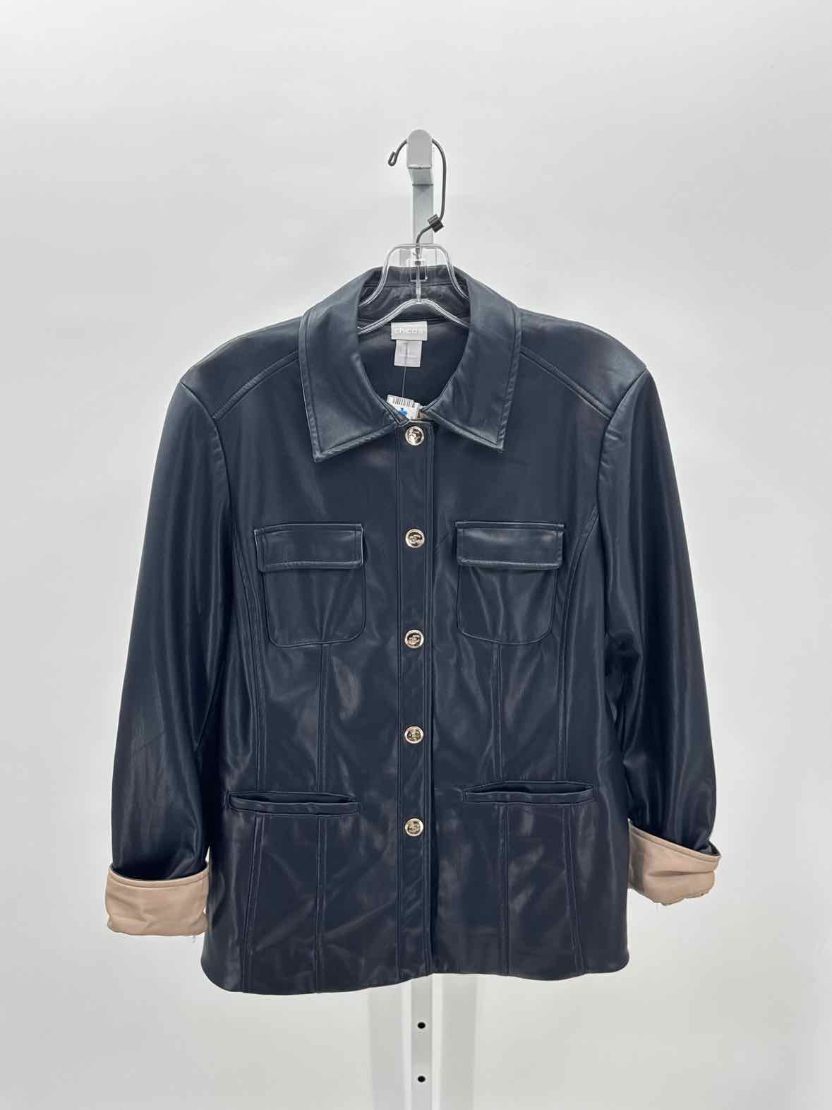 Chicos Navy Women Size 1 Womens Jacket
