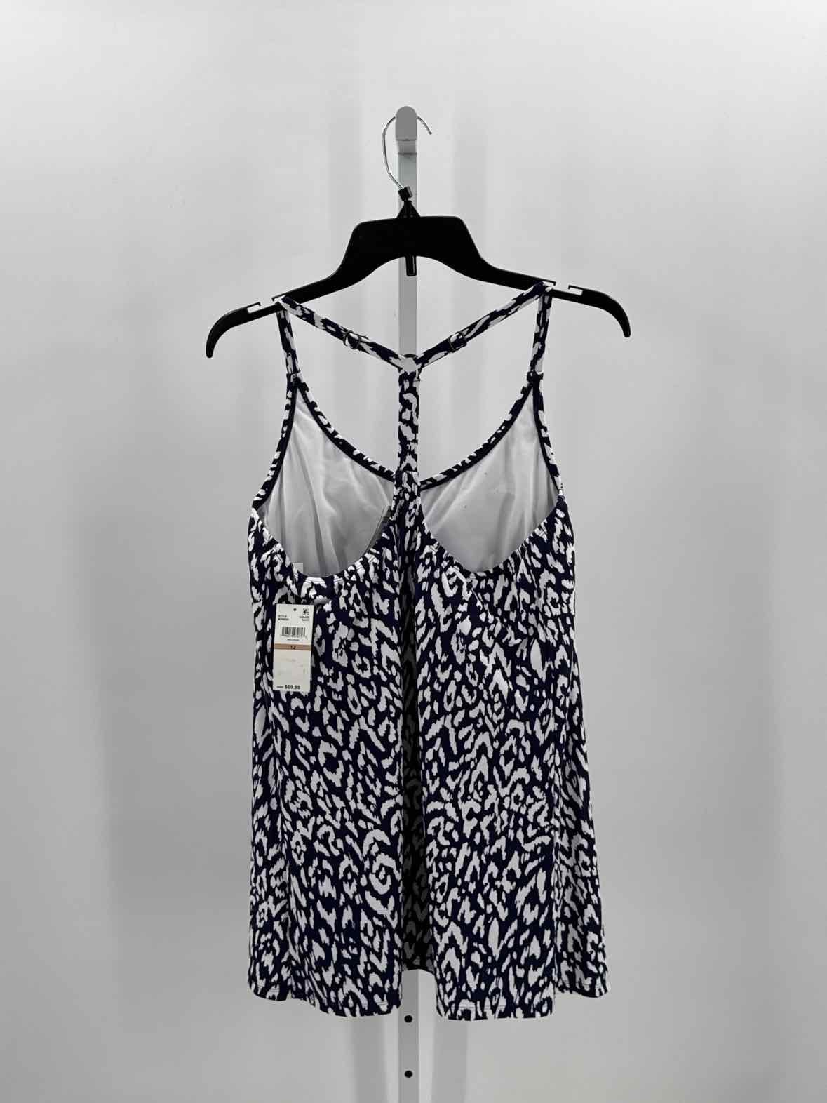 Island Escape Navy/White Women Size Large Womens Swimwear