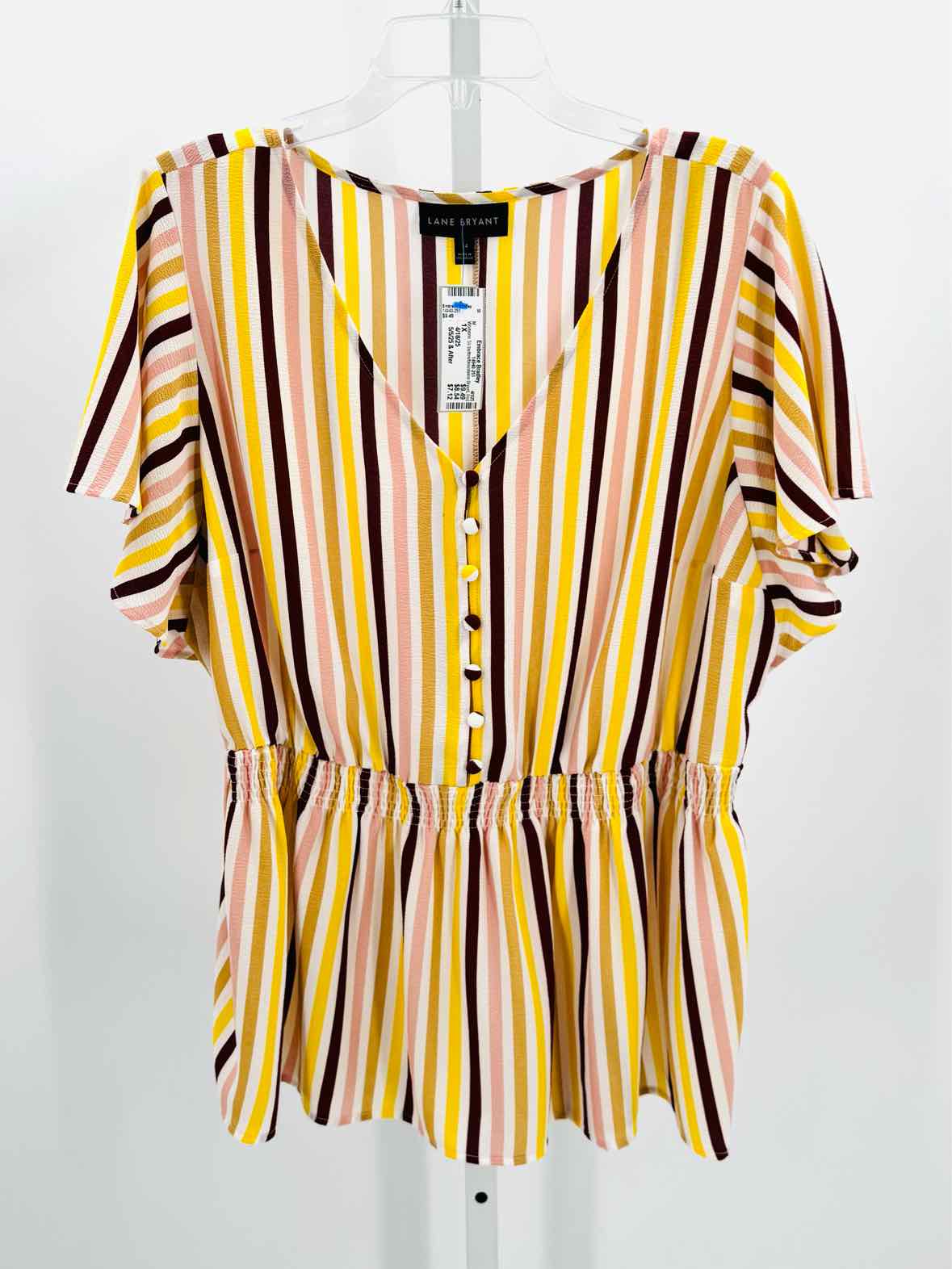 Lane Bryant Red Women Size 1X Womens Ss button/blouse