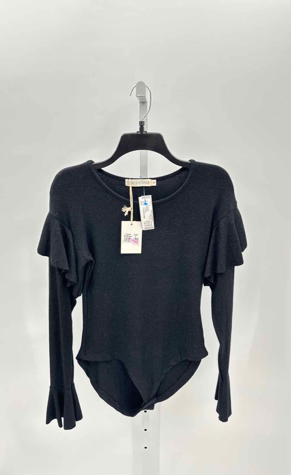 Grace & emma Black Women Size Small Jrs Bodysuit