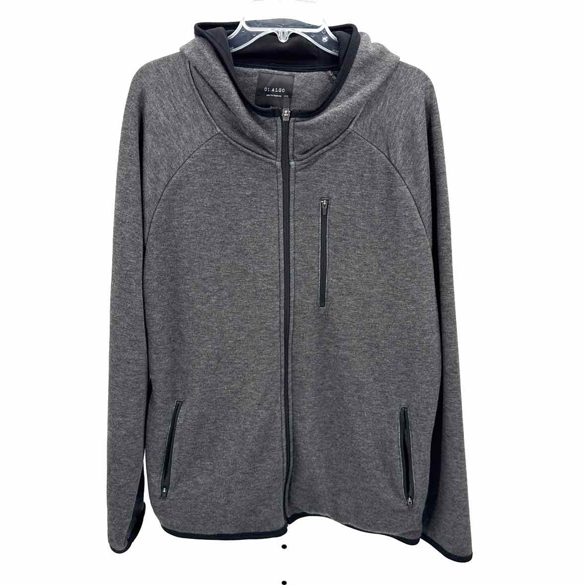 01 Algo Performance Gray Mens Size Large Mens Sports Hoodie