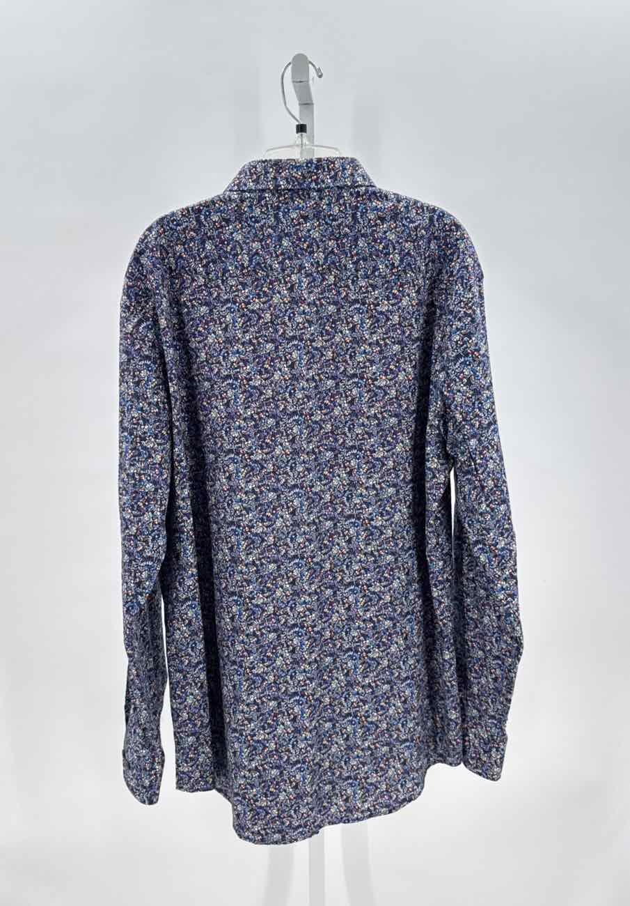 Bugatchi Blue Mens Size XXL Mens Ls button