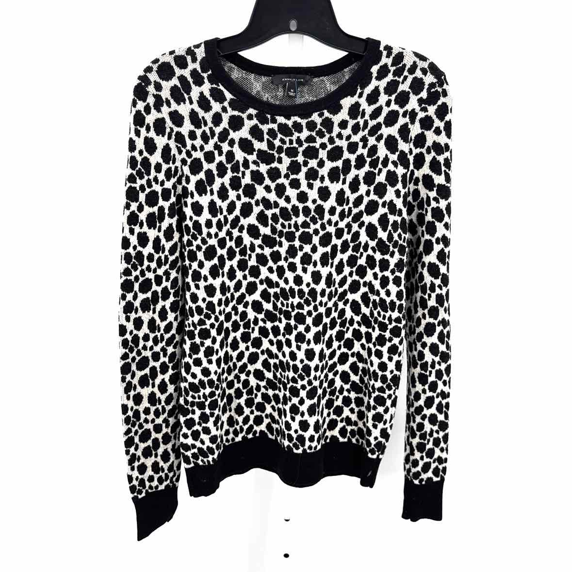 Ann Taylor Blk/White Women Size Medium Womens Sweater