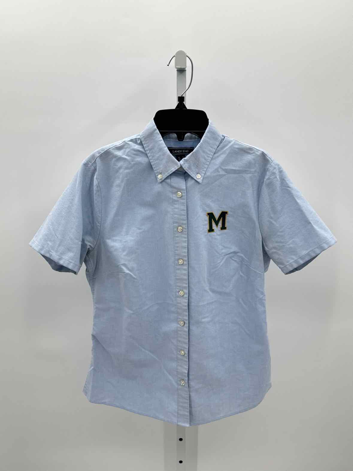 Lands End Blue Women Size Small Jrs SS Button/blouse