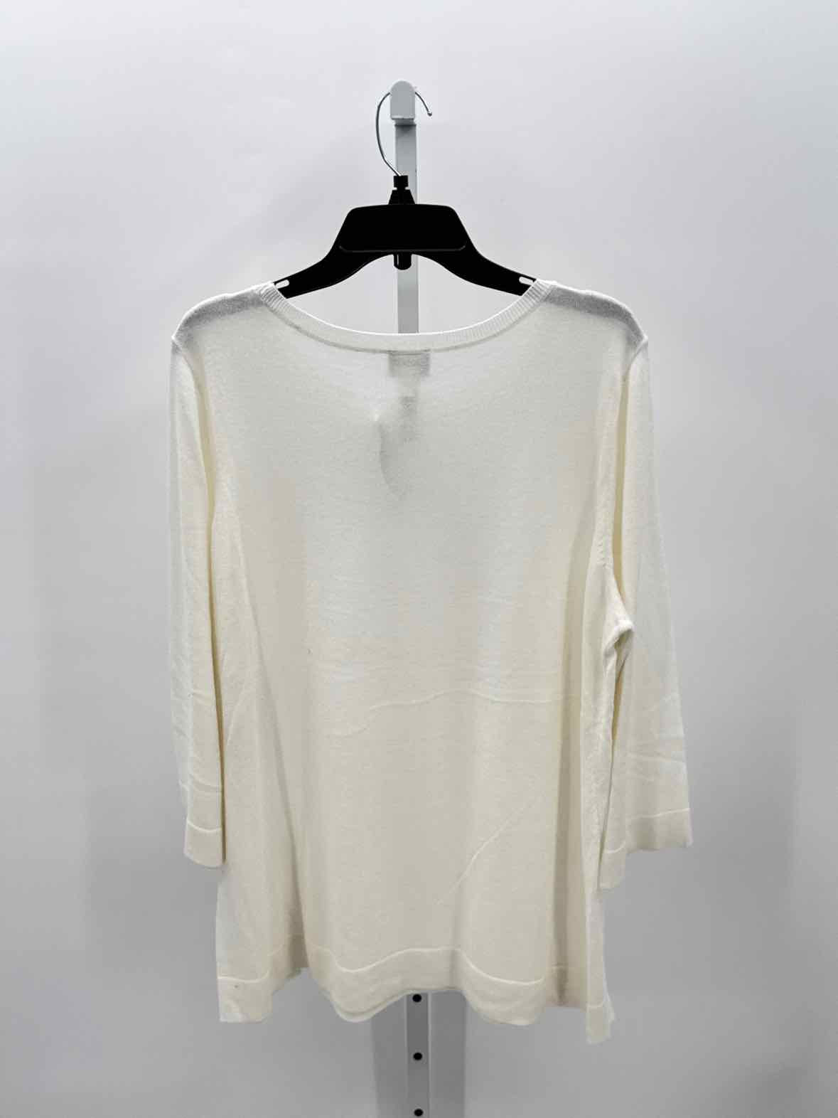 Chicos White Women Size 3 Womens 3/4 Sweater