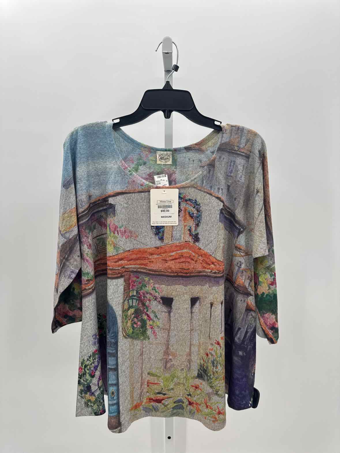 Et Lois Gray Women Size Medium Womens 3/4