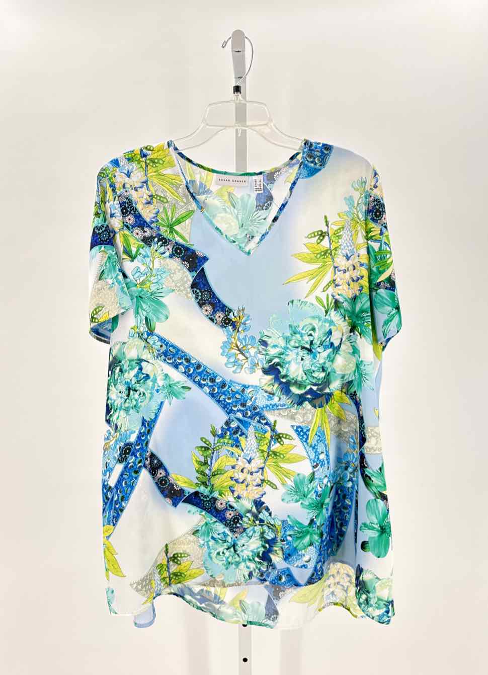 Susan Graver Blue Women Size Large Womens Ss