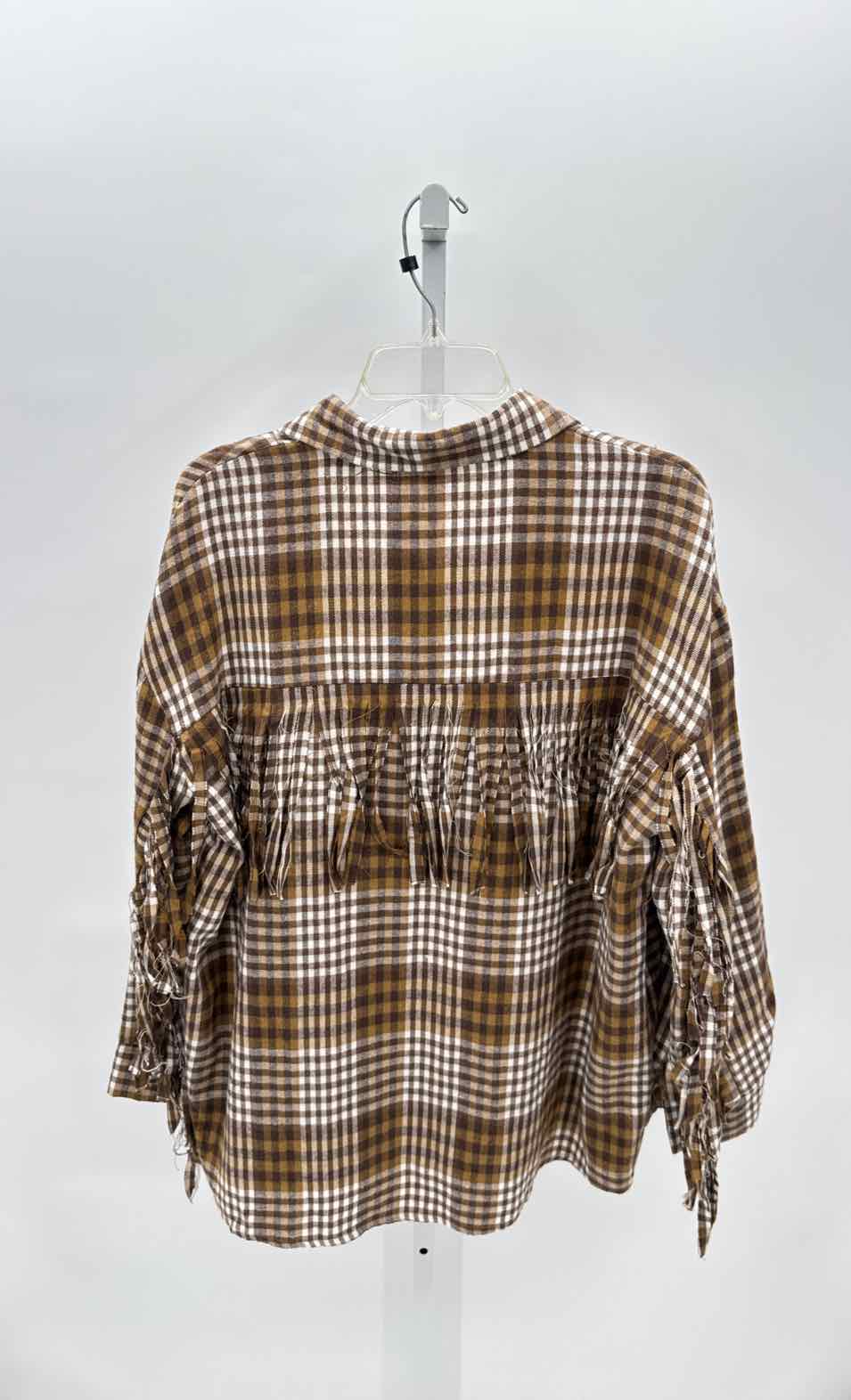 Grace & emma Brown Women Size Large Jrs LS Button/Blouse