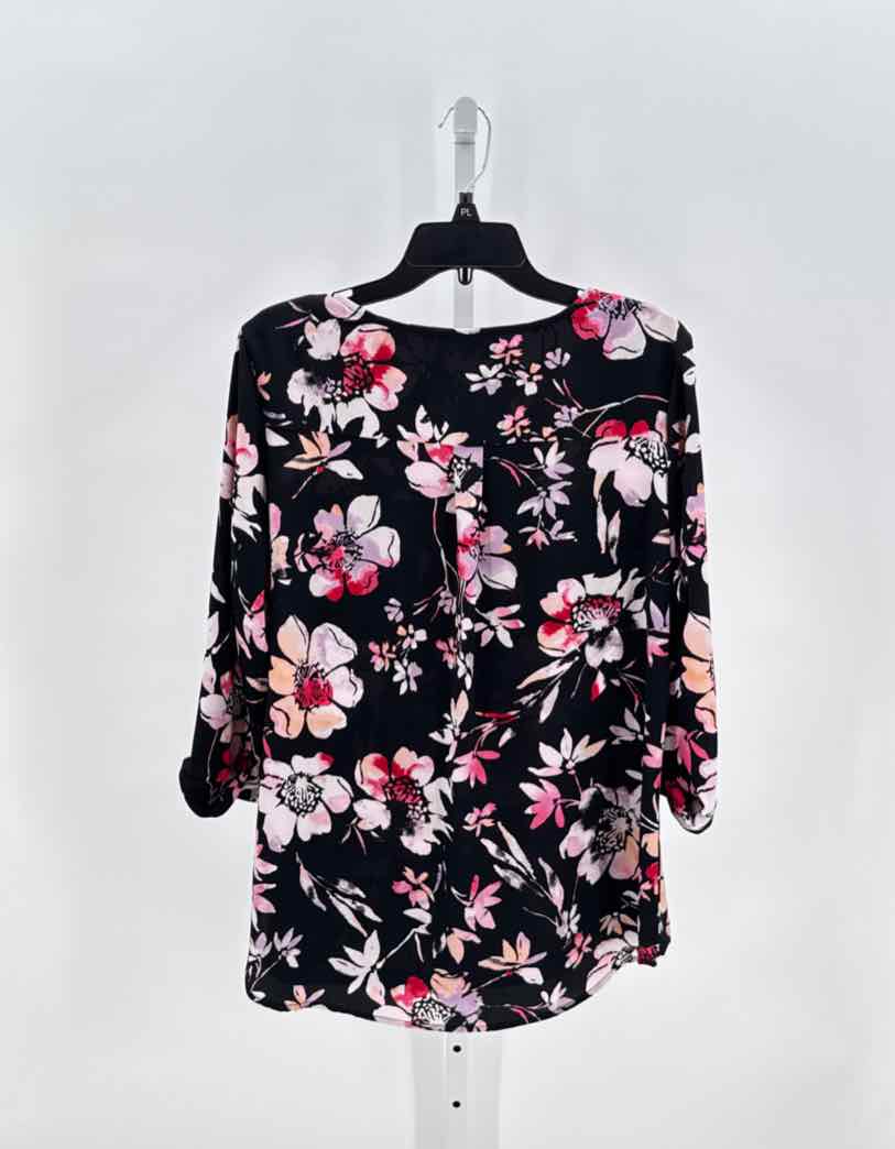 Croft & Barrow Black Women Size Large Womens 3/4 button/blouse