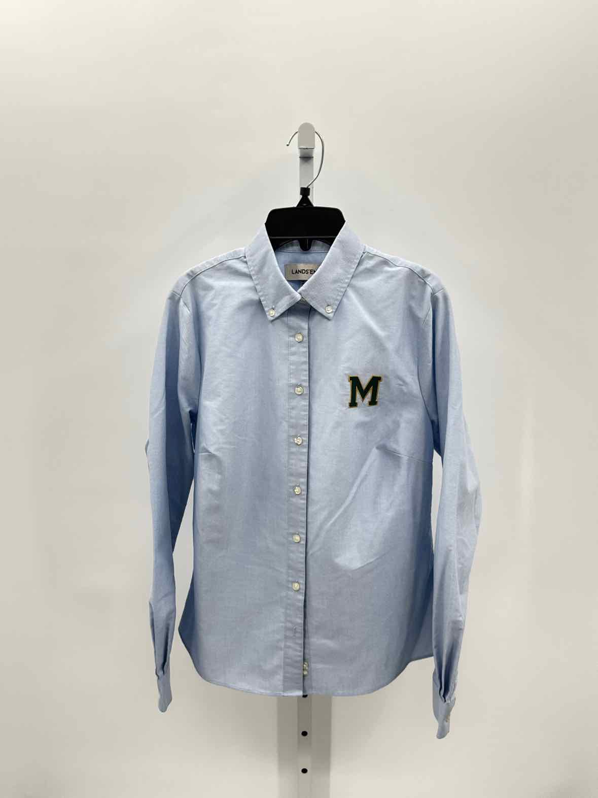 Lands End Blue Women Size Small Jrs LS Button/Blouse