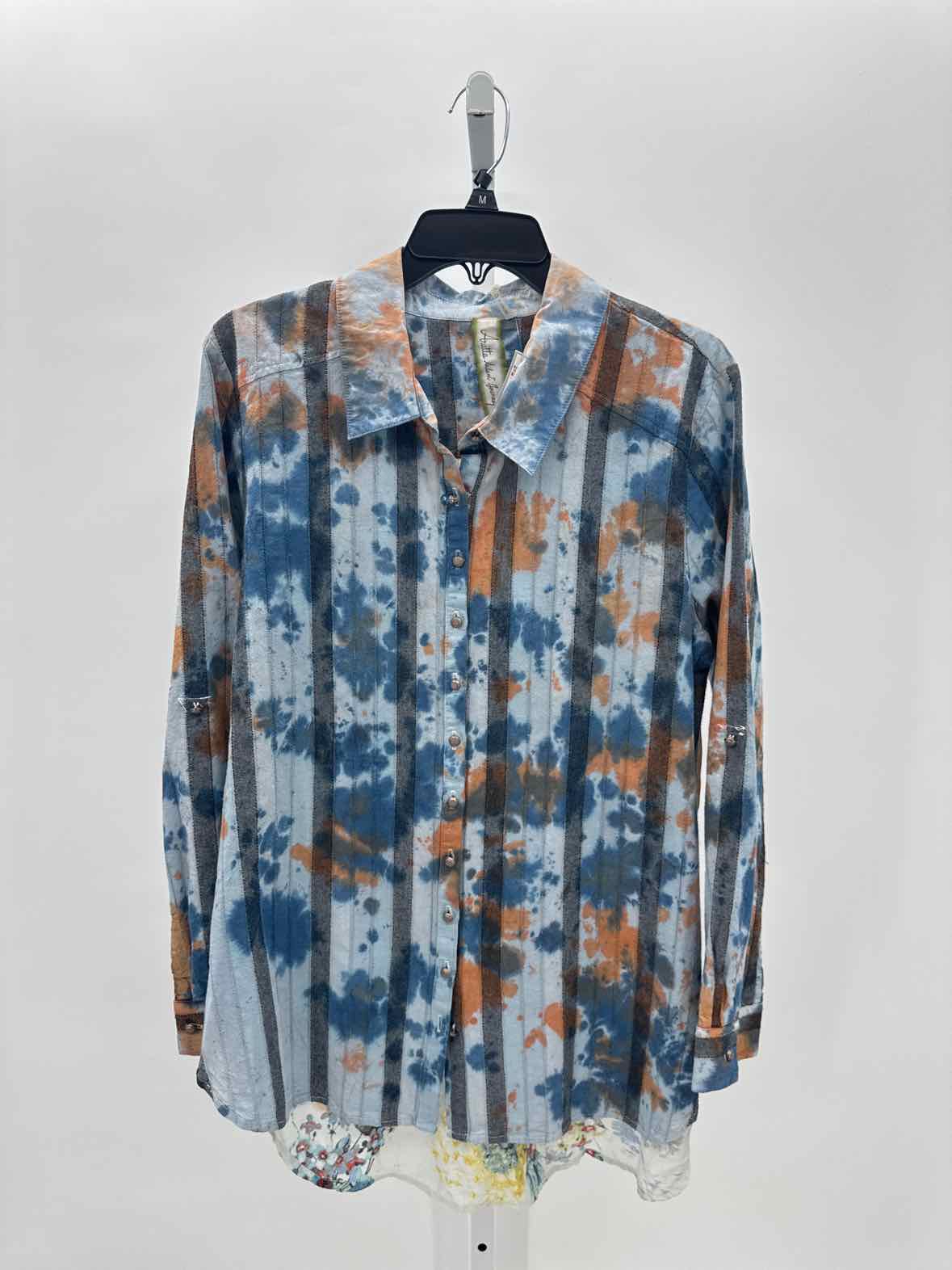 Aratta Blue Women Size Large Womens Ls button/blouse
