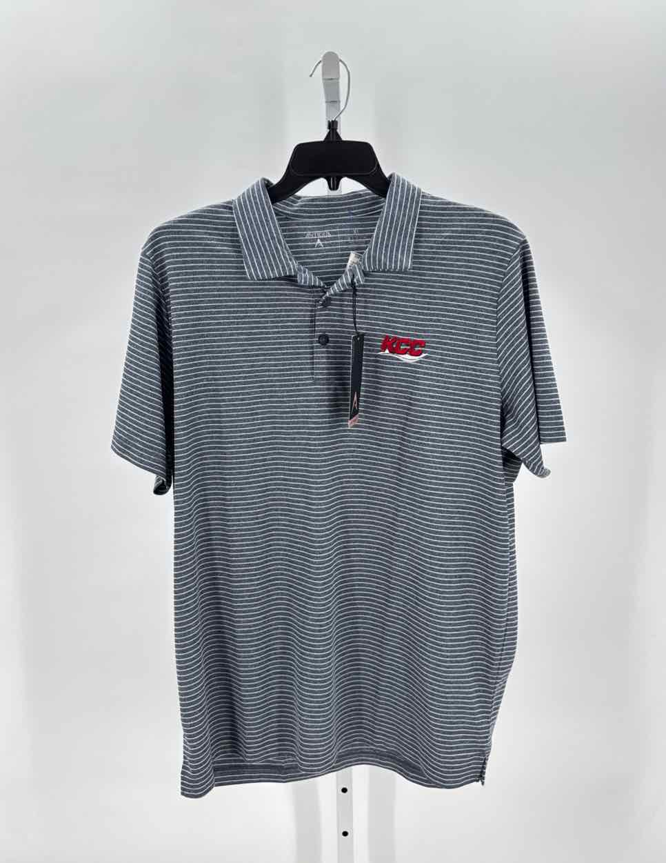 Antigua Blue Mens Size XLarge Mens Sports SS Polo