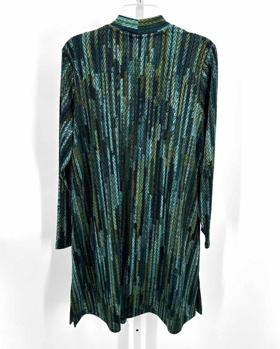 Susan Graver Teal Women Size Large Womens Cardigan Set